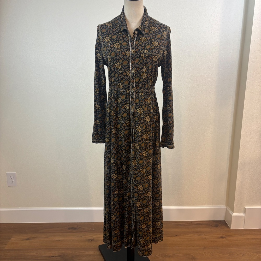 Natural Life Maxi Dress Women S Floral Cotton Shirt Dress Fall Cottage Boho
